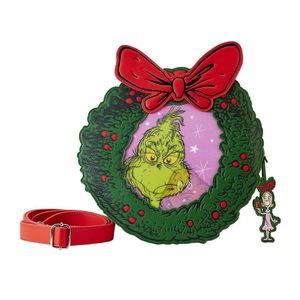 Dr. Seuss Grinch Christmas Wreath Crossbody Bag :')